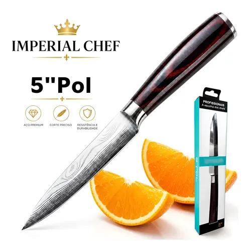 Faca Carne Frutas Legumes Chef Imperial 5 Pol Cabo Pakka Aço