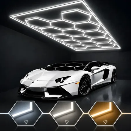 Luminária Hexagonal Led Teto 14 Células Colmeia 3 Iluminação 127/220v Branco