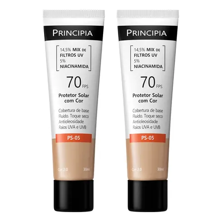 Principia Kit C/2 Protetor Solar Facial Fps70 Cor 2.0