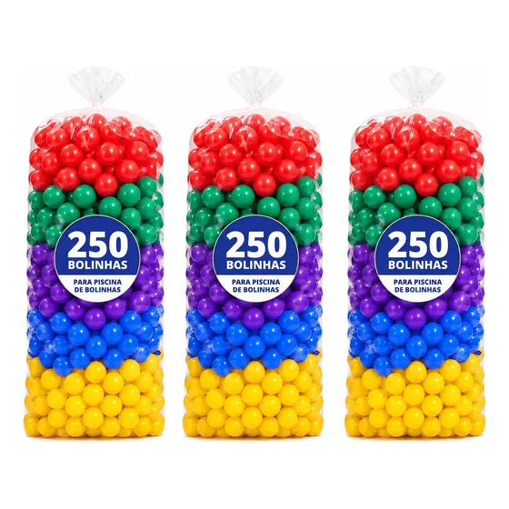 Pacote 250 Bolinhas Para Piscina Infantil Coloridas Premium