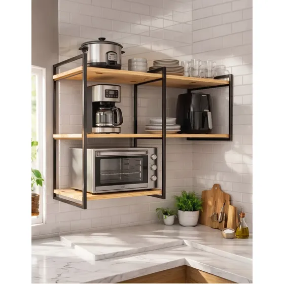 Prateleira Industrial Tripla Suporte Microondas Forno 120cm