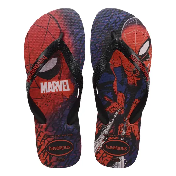 Chinelo Havaianas Top Marvel Homem Aranha Masculino Original Homem Aranha - Vermelho 39/40