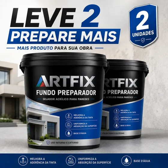Kit 2 Fundo Preparador De Paredes 3,6l Artfix Linha Premium