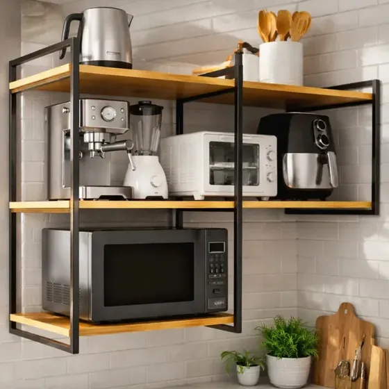 Prateleira Industrial Estante Suporte Microondas Forno 120cm