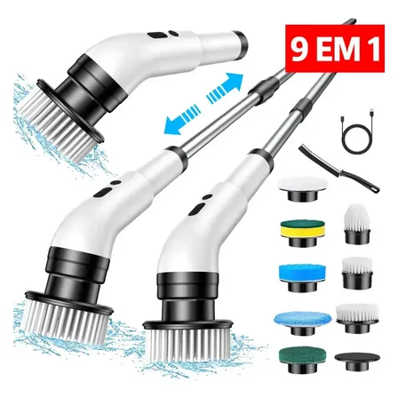 Escova Limpeza Elétrica Janela Banheiro E Cozinha 9 Em 1 Branco