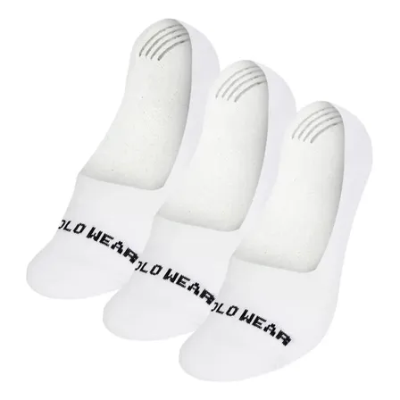 Kit 3 Pares De Meias Sapatilha Masculinas Polo Wear Branco 39-42
