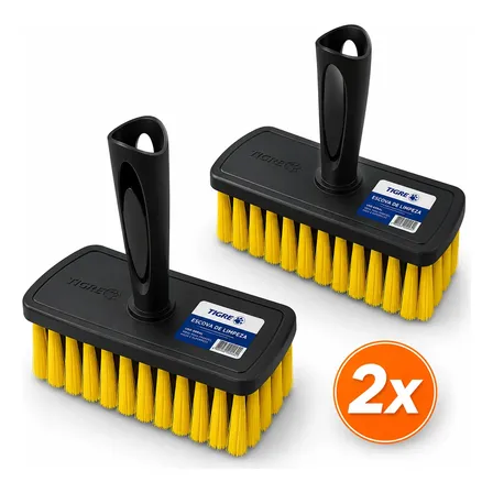 Kit 2 Broxa Retangular Pintura Pedreiro 17x8cm 1199-02 Tigre Amarelo