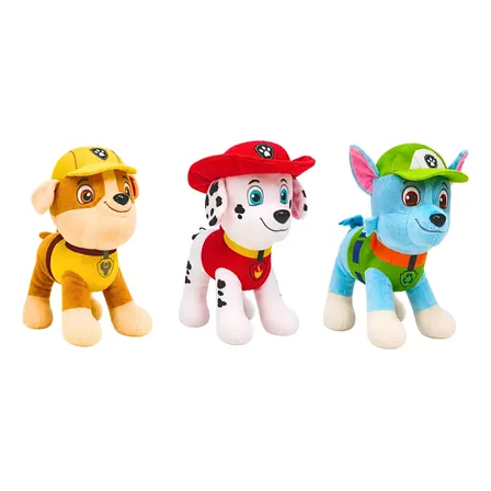 Kit 3 Urso Pelúcia Patrulha Canina Coleção Musical Infantil
