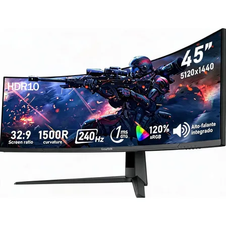 Monitor Gamer Curvo Gowfolk 45 240hz Ultrawide 1500r Hdr10 Preto 127/220v