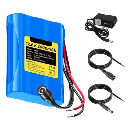 Bateria 18650 Carrinho 12.6v 3000mah Com Conector+carregador