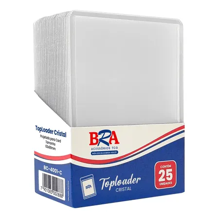 25 Toploader Cristal Bra Para Cards Pokemon, Magic E Outros Transparente