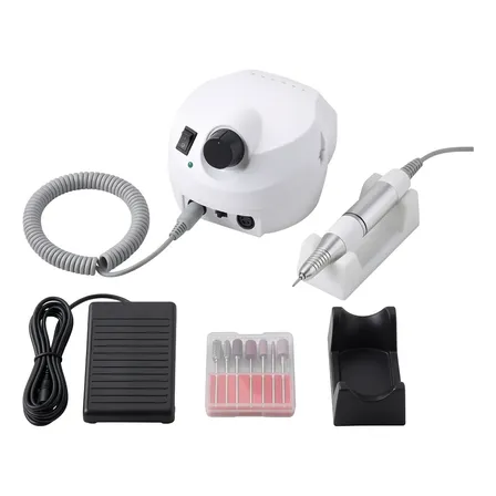 Lixadeira Unha Motor Gel Porquinho Elétrica Bivolt Profissio Branco 127/220v