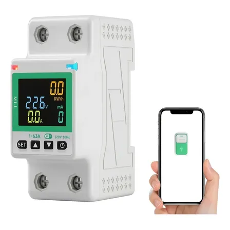 Disjuntor Wifi Automação Inteligente Com Idr 63a 110/220v