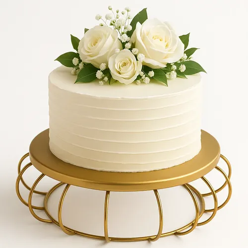 Suporte Para Bolo Decorativo Em Metal Dourado, 30 Cm X 12 Cm Dourado