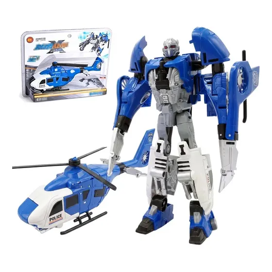 Robô 5 Em 1 Carro Moto Barco Avião Combinável Brinquedo