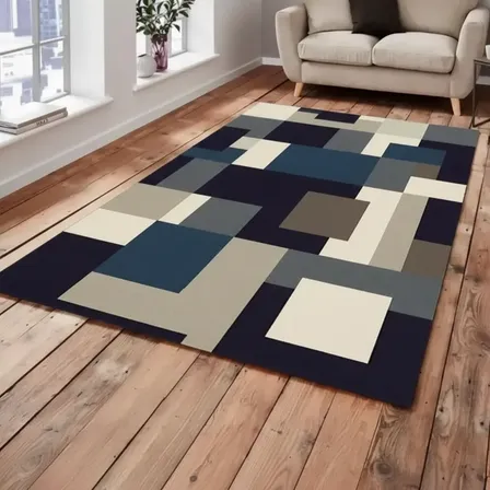 Tapete Gigante Sala 1,40m X 2,00m 01 Peça Elegante Azul