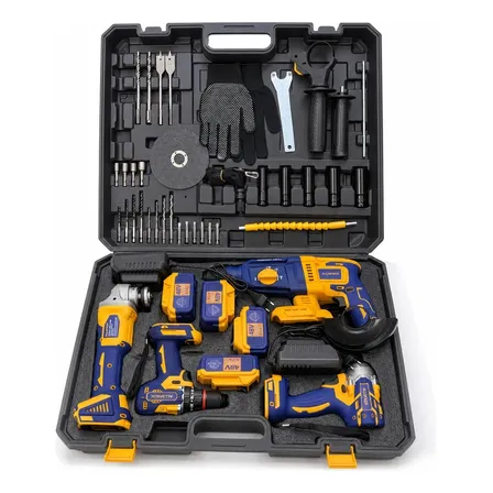 Kit Multi Ferramentas 4 Em 1 48v 4 Baterias 2 Carregadores