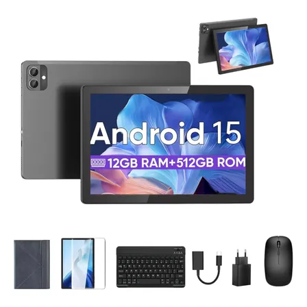 Tablet Android 10.1 12gb 512gb Pad12pro Cinza-escuro
