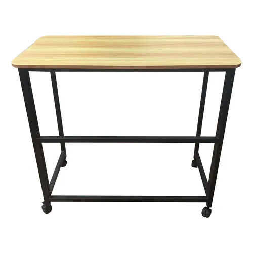 Mesa Dobrável Com Rodízios Multiuso Para Casa E Camping Castanho Claro