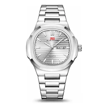 Relógio Masculino Vavavoom Aço Inox Quartzo Calendário