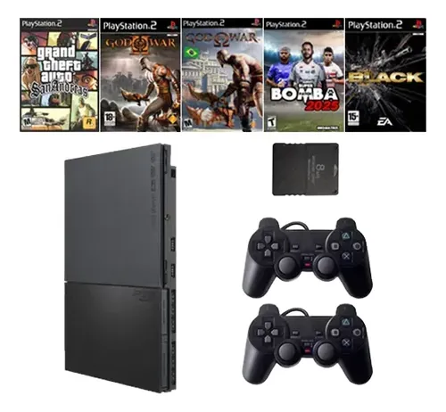 Playstation 2 Ps2 + 2 Controles + 20 Jogos + Nf-e E Garantia