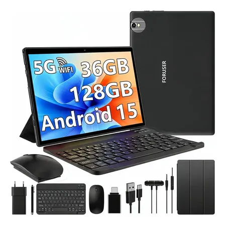 Tablet 10.1 Android 15.0 8-core 36gb Ram 128gb Con Teclado Preto