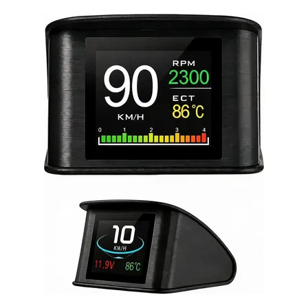 Display Hud Obd2 Velocimetro Digital Carro Temperatura P10 Preto