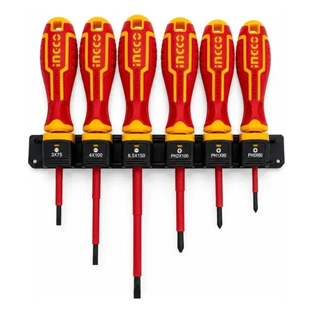 Jogo De Chaves De Fenda E Philips Isolada 1000v C/6 - Ingco