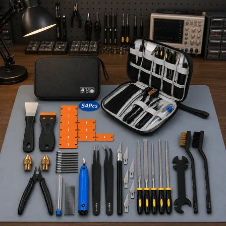 Kit 54 De Ferramentas Manuais Para Impressão 3d Com Alicates Azul-claro