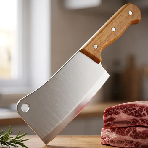 Cutelo Aço Inox Profissional 6 Faca Churrasco Cozinha Osso Marrom