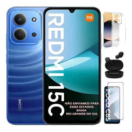 Celular Redmi 15c 128gb 8gb Ram + Vendidos Com Nf + Brindes