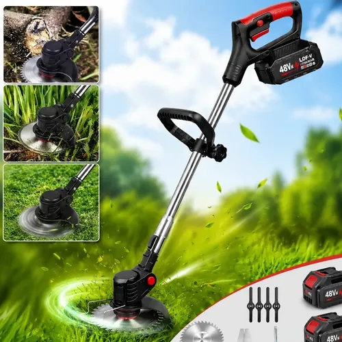 Roçadeira Aparador De Grama Sem Fio 48v Bateria Completo