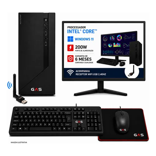 Pc Completo Cpu Intel I5 3° 16gb Ram Ssd 240gb Monitor Wifi 240 Gb 16 Gb Video Integrado