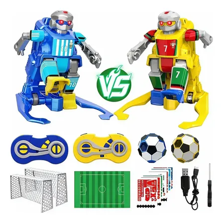 Futebol De Mesa Com Controle Remoto 2 Jogadores + 2 Gols Azul