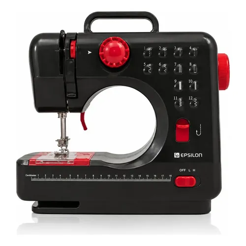Máquina De Costura Elétrica Multifuncional Portátil 12 Modos Preto 127/220v