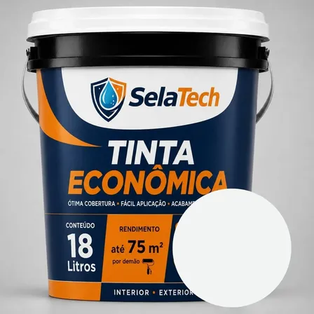 Tinta Acrílica Econômica 18l Fosca Selatech Interno Externo Branco/gelo