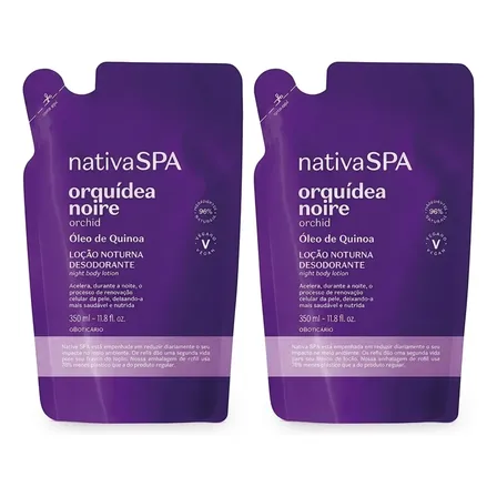 Combo Nativa Spa Orquídea Noire: Refil Loção Noturna Desodor