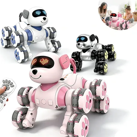 Robô Cachorro Infantil Genérica Com Luz E Música Diversão Cão Robótico Coral-claro