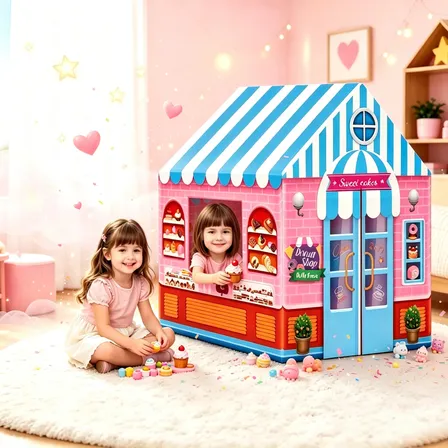 Barraca De Brinquedo Infantil Ice Cream House Com Luz Rosa