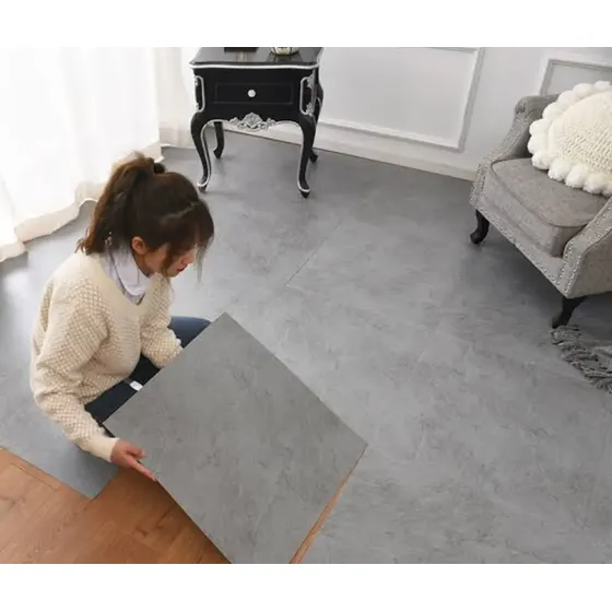 42pçs Adesivo De Piso Mármore Impermeável 60x60 Vinílico