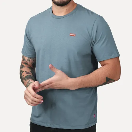 Camiseta Levis Standard Classic Printed Housemark Azul Médio Azul Médio M/m