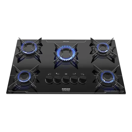 Cooktop 5 Bocas A Gás Glp Itatiaia Preto Electra Plus