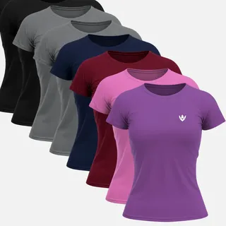 Kit 8 Camisas Dry Fit Blusa Feminina Caminhada Academia Coloridas Gg