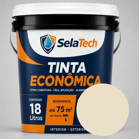 Selatech Tinta Econômica 18l Acrílica Fosca Palha