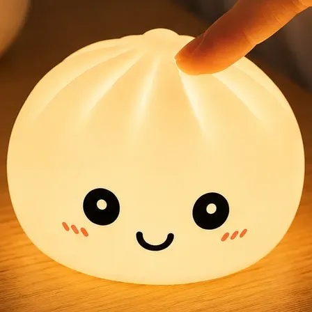 Luminária Led Touch Bolinho Recarregável Luz Noturna Usb Branco 3.7