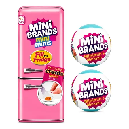 Mini Geladeira De Brinquedo Infantil Minis + 2 Cap Surpresa