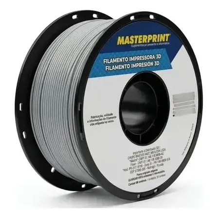 Filamento 3d Masterprint Petg 1,75mm 1kg Impressora 3d Cinza-claro
