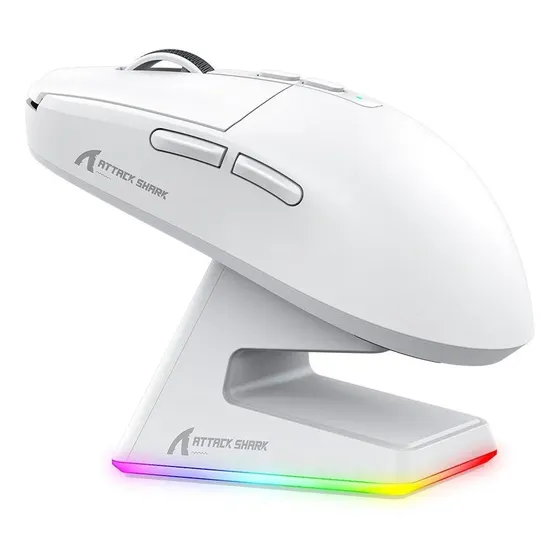 Mouse Gamer Sem Fio Attack Shark X6 White