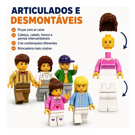 Kit 24 Mini Bonecos Tipo Lego Figuras Coleção Cidade Amigos 24 Cidade Amigos