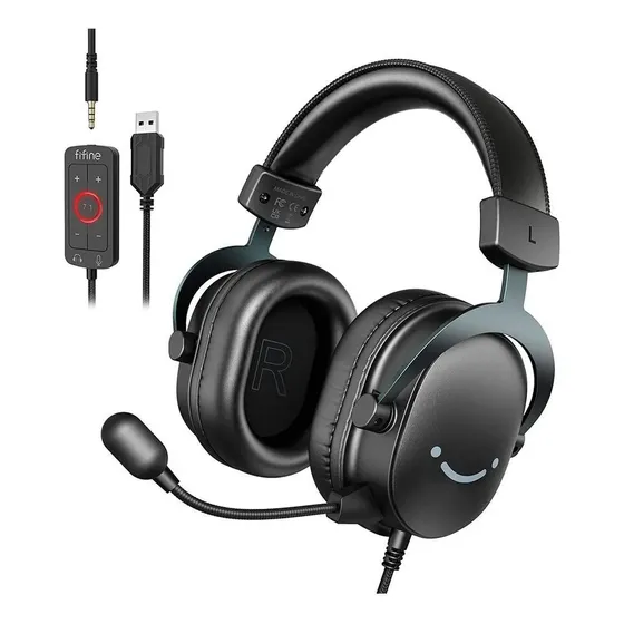 Headset Gamer Fifine H9 Som Surround 7.1 Usb Preto